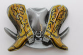 NEW Belt Buckle Men Women Silver Metal Western Rodeo Boot Cowboy Hat 3D Texas Horseshoe